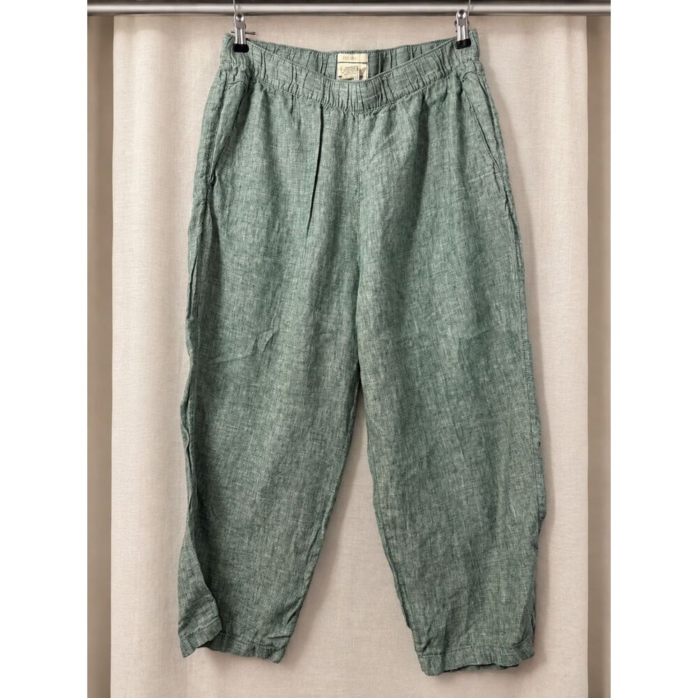 Cynthia Rowley Sage-green linen-blend pants